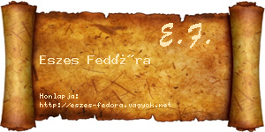 Eszes Fedóra névjegykártya